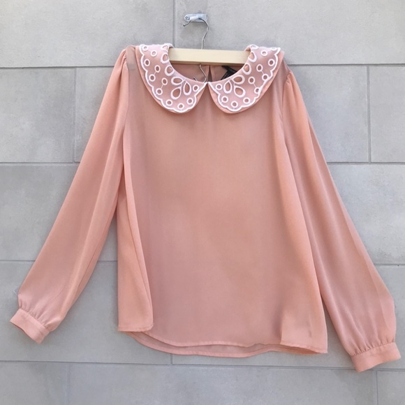 Vintage boho style peachy blouse - Picture 1 of 5